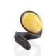 Designer Leather Ring With Amber, Ring Size: Adjustable, image , picture 3
