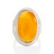 Amber In Leather Statement Ring, Ring Size: Adjustable, image , picture 3