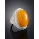 Amber In Leather Statement Ring, Ring Size: Adjustable, image , picture 2