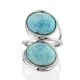 Boho Style Larimar Ring The Bella Terra, Ring Size: Adjustable, image , picture 4