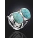 Boho Style Larimar Ring The Bella Terra, Ring Size: Adjustable, image , picture 2