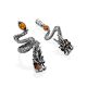 Silver Dragon Pendant With Amber, image , picture 5