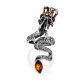 Dragon Design Silver Amber Ring, Ring Size: Adjustable, image , picture 4