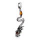 Silver Dragon Pendant With Amber, image , picture 4