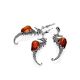Sea Horse Design Silver Amber Earrings, image , picture 4
