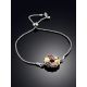 Dainty Silver Bracelet With Amber, image , picture 2