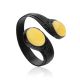 Eclectic Style Leather Bracelet With Natural Amber Centerstone, image 