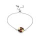 Dainty Silver Bracelet With Amber, image 