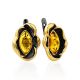 Luminous Amber Flower Earrings, image 