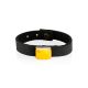 Boho Chic Dark Leather Bracelet With Amber And Wood, image 