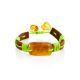 Colorful Leather Slider Bracelet With Amber, image 
