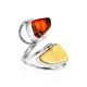 Boho Chic Amber Ring The Bella Terra, Ring Size: Adjustable, image 