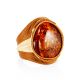 Fabulous Cognac Amber In Leather Ring, Ring Size: Adjustable, image 