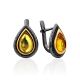 Classy Drop Shaped Amber Earrings, image 