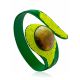 Colorful Green Leather Bracelet With Natural Amber Centerstone, image 