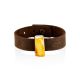 Handcrafted Leather Bracelet With Amber And Wood, image 