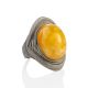 Gorgeous Ethnic Style Amber In Leather Ring, Ring Size: Adjustable, image 