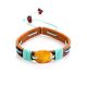 Playful Design Amber In Leather Slider Bracelet, image 