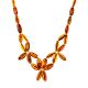 Floral Motif Cognac Amber Choker Necklace, image 