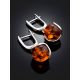 Classy Cognac Amber Dangle Earrings, image , picture 2
