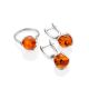 Classy Cognac Amber Dangle Earrings, image , picture 4