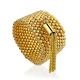 Gold Colored Beaded Ring With Tassel The Link, Ring Size: 8 / 18, image 
