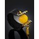 Designer Beaded Ring With Natural Amber The Link, Ring Size: 9 / 19, image , picture 2