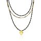 Multilayer Beaded Necklace With Amber Heart The Link, image 