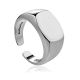 Glossy Silver Signet Ring The ICONIC, Ring Size: Adjustable, image 