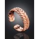 Spikelet Motif Rose Gold Plated Ring The Liquid, Ring Size: Adjustable, image , picture 2