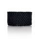 Minimalist Design Matte Black Glass Bead Ring The Link, Ring Size: 6.5 / 17, image , picture 4