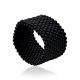 Minimalist Design Matte Black Glass Bead Ring The Link, Ring Size: 8 / 18, image 