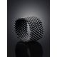 Matte Dark Grey Beaded Ring The Link, Ring Size: 5.5 / 16, image , picture 2