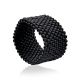 Matte Dark Grey Beaded Ring The Link, Ring Size: 8 / 18, image 