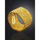 Stunning Golden Colored Beaded Ring The Link, Ring Size: 8 / 18, image , picture 2