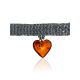 Beaded Choker With Amber Heart Pendant The Link, image 