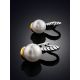 Chic Bicolor Earrings With Pearl Centerstones, image , picture 2