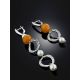 Asymmetric Design Earrings With Quartz And Faux Pearl, image , picture 2