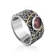Ornate Band Ring With Natural Agate, Ring Size: 8.5 / 18.5, image 