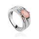 Glossy Peach Colored Quartz Ring, Ring Size: 6 / 16.5, image 