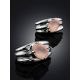 Glossy Peach Colored Quartz Earrings, image , picture 2