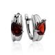 Lustrous Pear Cut Garnet Earrings, image 