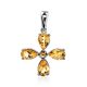 Elegant Cross Motif Citrine Pendant, image 
