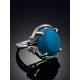 Baroque Design Synthetic Turquoise Ring, Ring Size: 7 / 17.5, image , picture 2