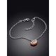 Chain Bracelet With Luminous Amber Charm, Length: 17, image , picture 2