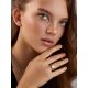 Trendy Bicolor Ring With Glossy Pearl Centerstone, Ring Size: 8 / 18, image , picture 3