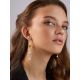 Asymmetric Design Earrings With Quartz And Faux Pearl, image , picture 4