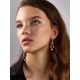 Asymmetric Design Earrings With Quartz And Faux Pearl, image , picture 3
