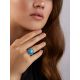 Baroque Design Synthetic Turquoise Ring, Ring Size: 7 / 17.5, image , picture 3