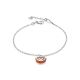 Chain Bracelet With Luminous Amber Charm, Length: 17, image 